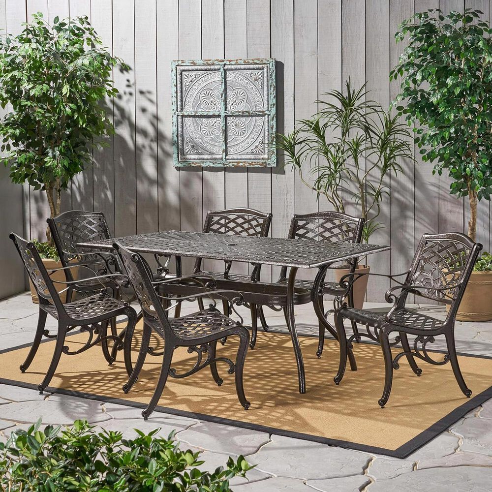 Hearth and Haven Ravenna 7-Piece Outdoor Dining Set in Bronze, , large