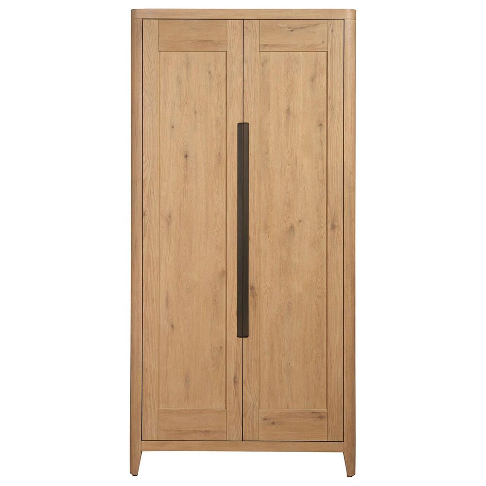 Universal Furniture Modern Wardrobe in Organic Natural Oak with Lighting, , large