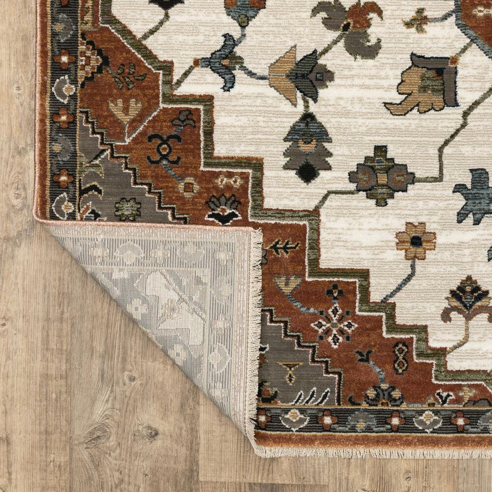 Oriental Weavers Keira Rust and Ivory 5&#39;3&quot; x 7&#39;6&quot; Area Rug, , large