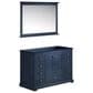 Lexora Home Dukes 48" Single Bathroom Vanity in Dark Grey with 2 cm White Quartz Top, Rectangular Sink and 46" Mirror, , large