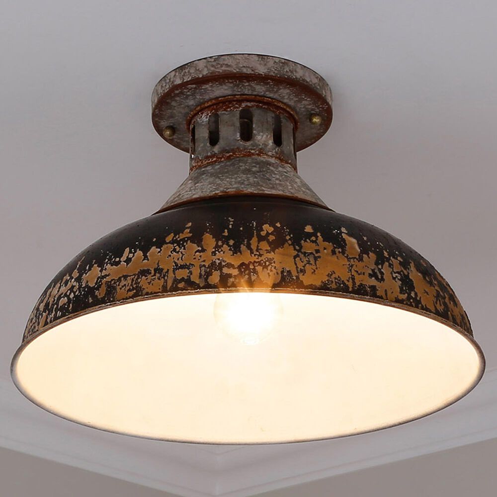 Golden Lighting Kinsley Semi-Flush in Aged Galvanized, , large