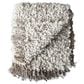 Teak Interiors 50" x 60" Shag Throw with Fringe in Natural and Grey Melange, , large