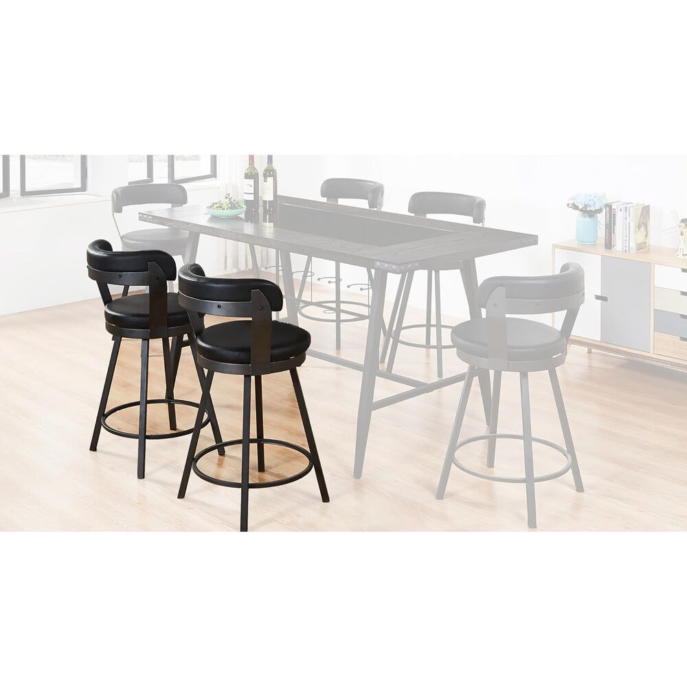 Titanic Furniture Cordoba Swivel Bar Stool in Black - Set of 2, , large