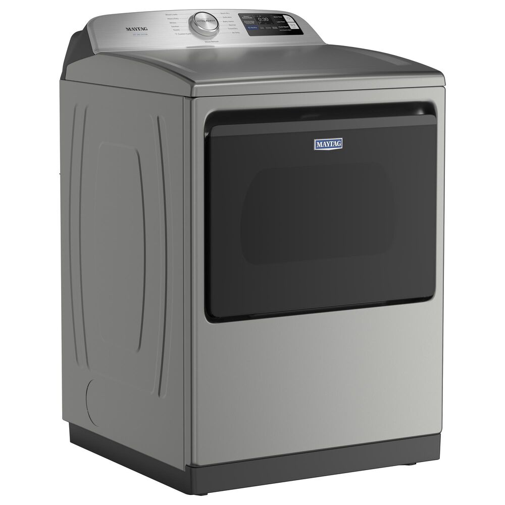 Maytag 5.2 Cu. Ft. Smart Pet Pro Top Load Agitator Washer and 7.4 Cu. Ft. Smart Electric Top Load Dryer Laundry Pair in Classic Silver, , large