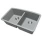 MS International 32.5" 50/50 Undermount Double Bowl Kitchen Sink in Matte Gray, , large