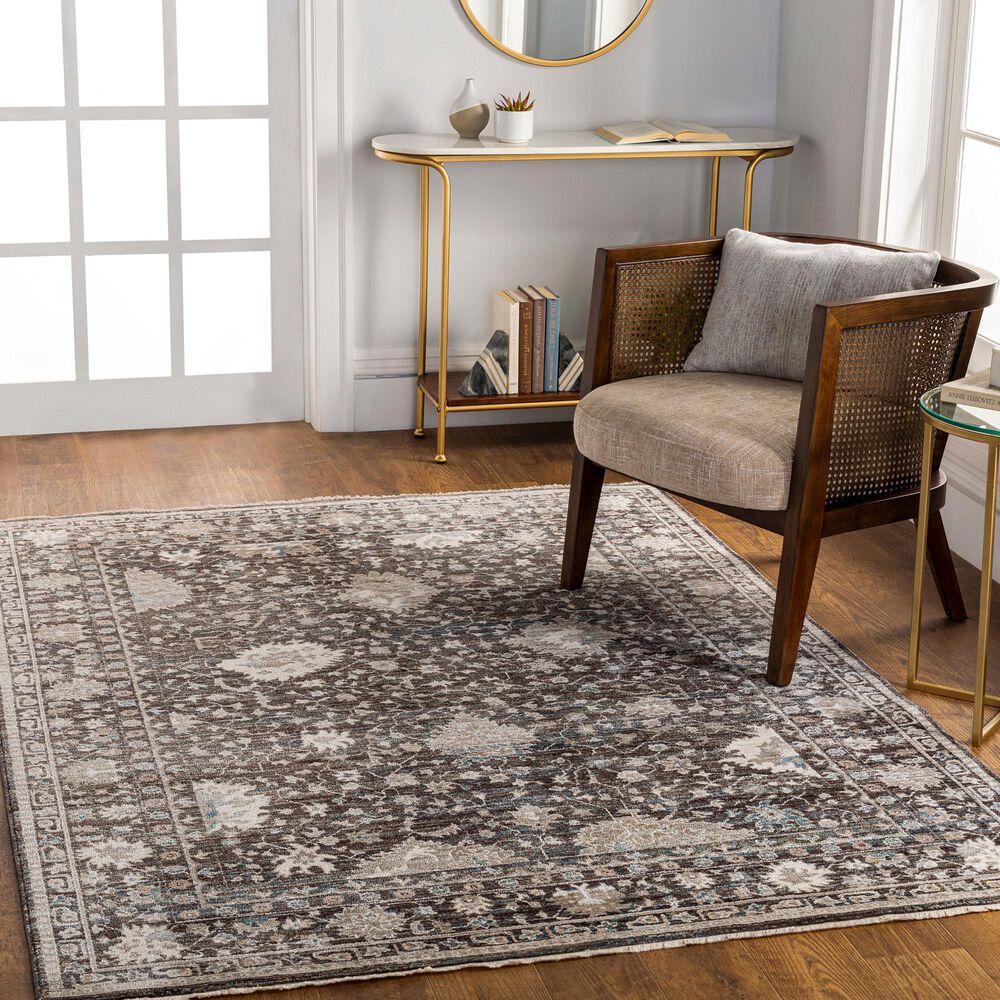Surya Carlisle 3&#39;11&quot; x 5&#39;11&quot; Dark Brown, Ivory, Light Sage, Dusty Pink, Pale Blue and Olive Area Rug, , large