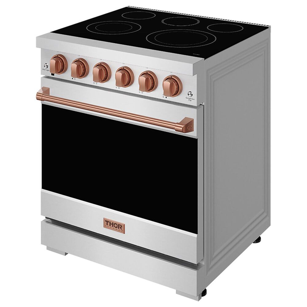 Thor Kitchen Gordon Ramsay 4.6 Cu. Ft. Professional Freestanding Electric Range with Rose Gold Handle Kit in Stainless Steel, , large