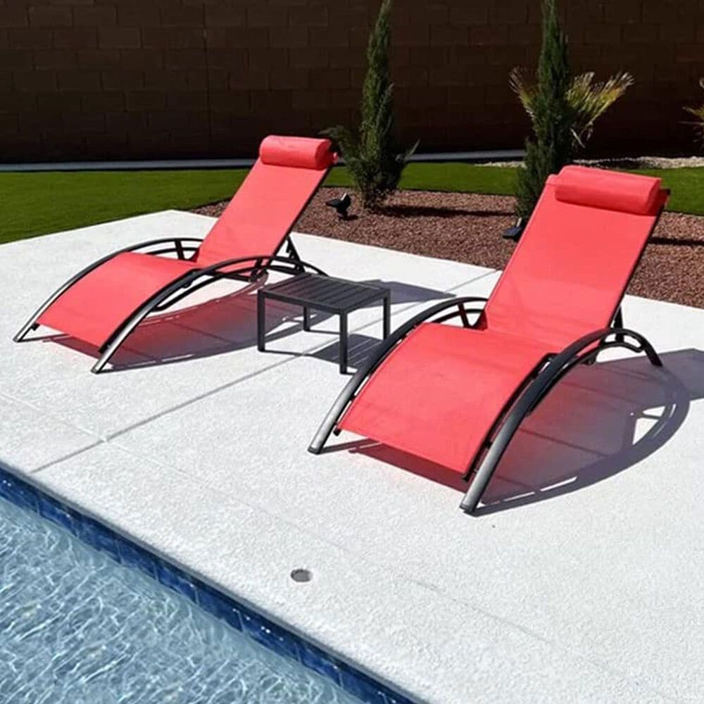 HOMLUX 3-Piece Standard Patio Chaise Lounge Set in Terra, , large