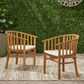 Hearth and Haven Outdoor Dining Chair with Cream Cushion in Teak (Set of 2), , large