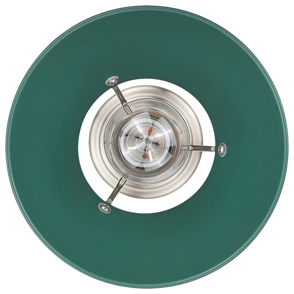 Golden Lighting Orwell 1-Light Small Pendant with Pine Green Shade in Pewter, , large