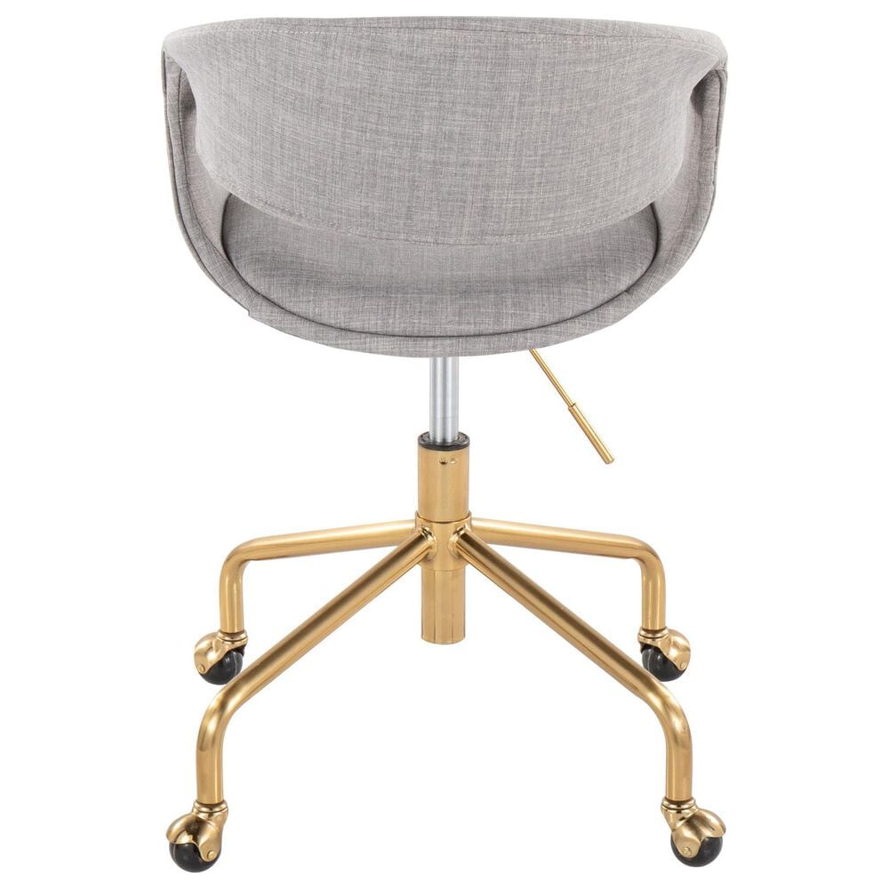 Lumisource Curvo Task Chair with Grey Cushion in Gold, , large