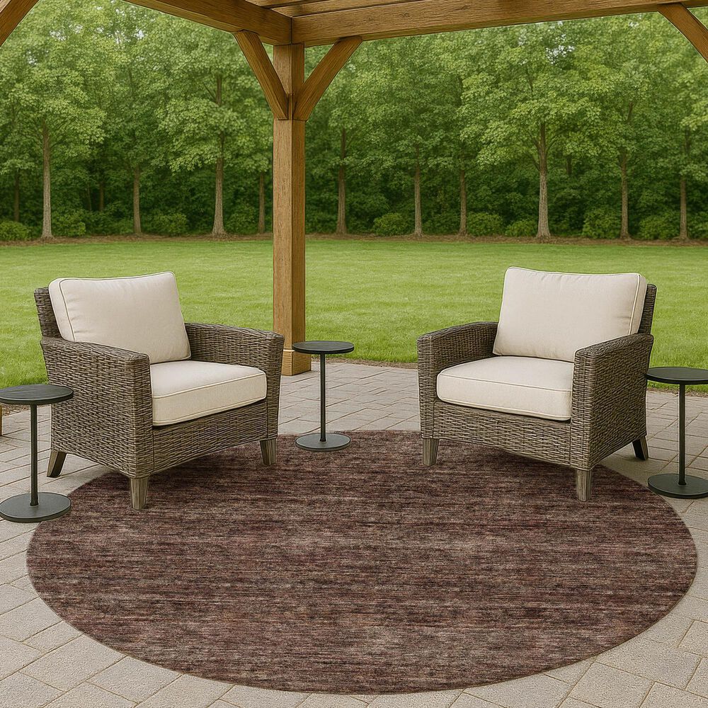 Dalyn Rug Company Soft Essentials Solid Fudge 8' Round Indoor/Outdoor Area Rug, , large