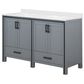 Lexora Home Ziva 60" Double Bathroom Vanity in Dark Grey with 2 cm White Cultured Marble Top and Rectangular Sinks, , large
