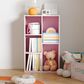 HOMLUX 5-Cube Reversible Storage Bookshelf in White and Pink, , large