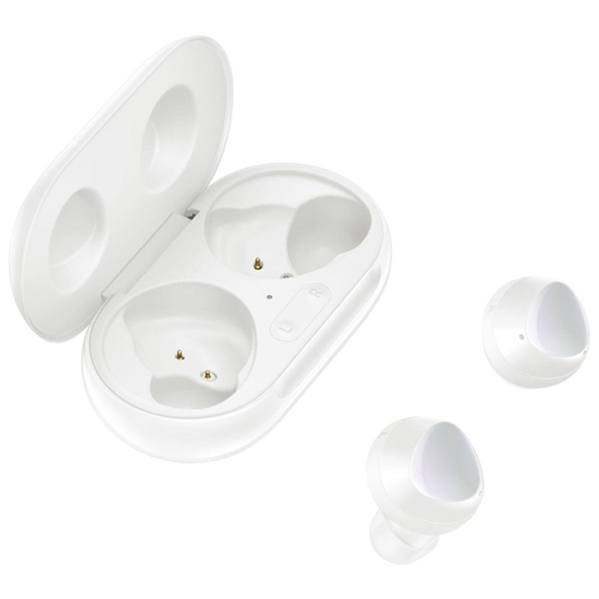 white samsung wireless earbuds