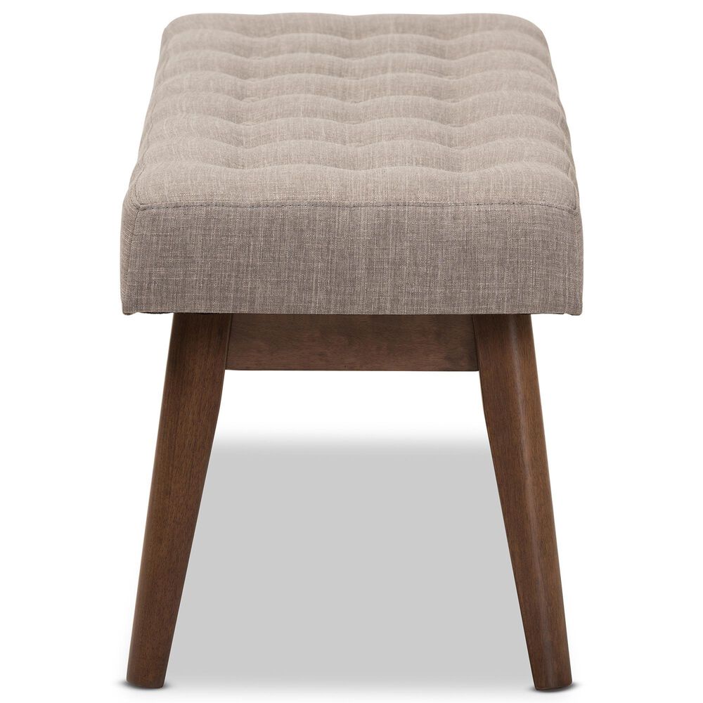 Baxton Studio Elia Bench in Light Grey, , large