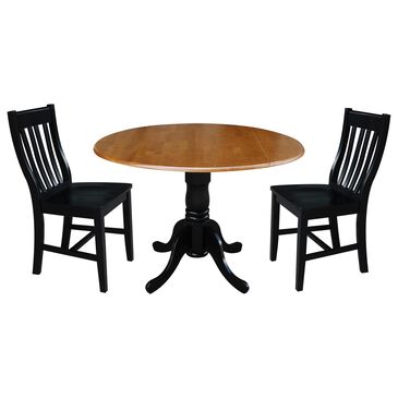 International Concepts Traditional Casual 3-Piece Dining Set in Black and Cherry, , large