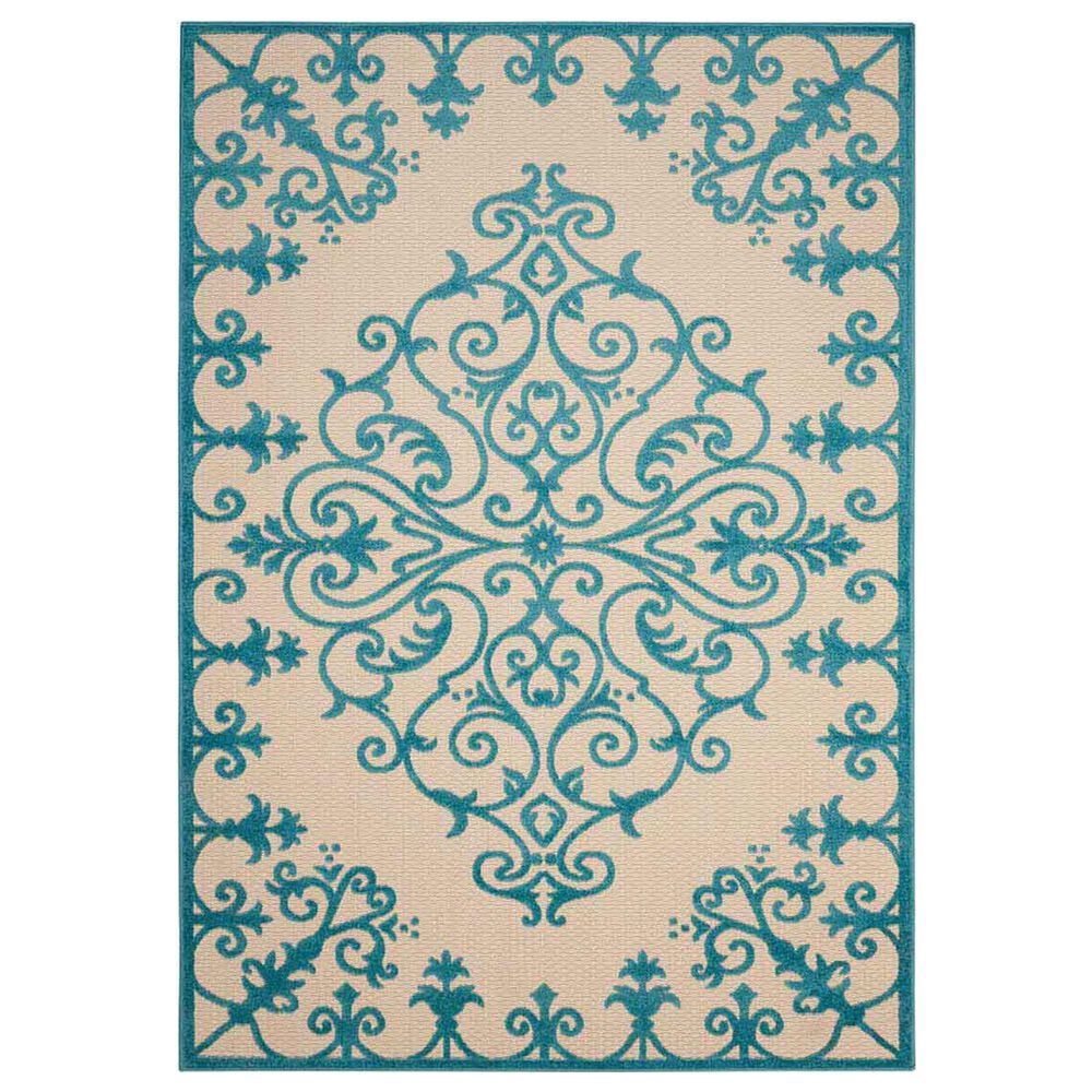 Nourison Aloha ALH12 9"6" x 13" Aqua Area Rug, , large