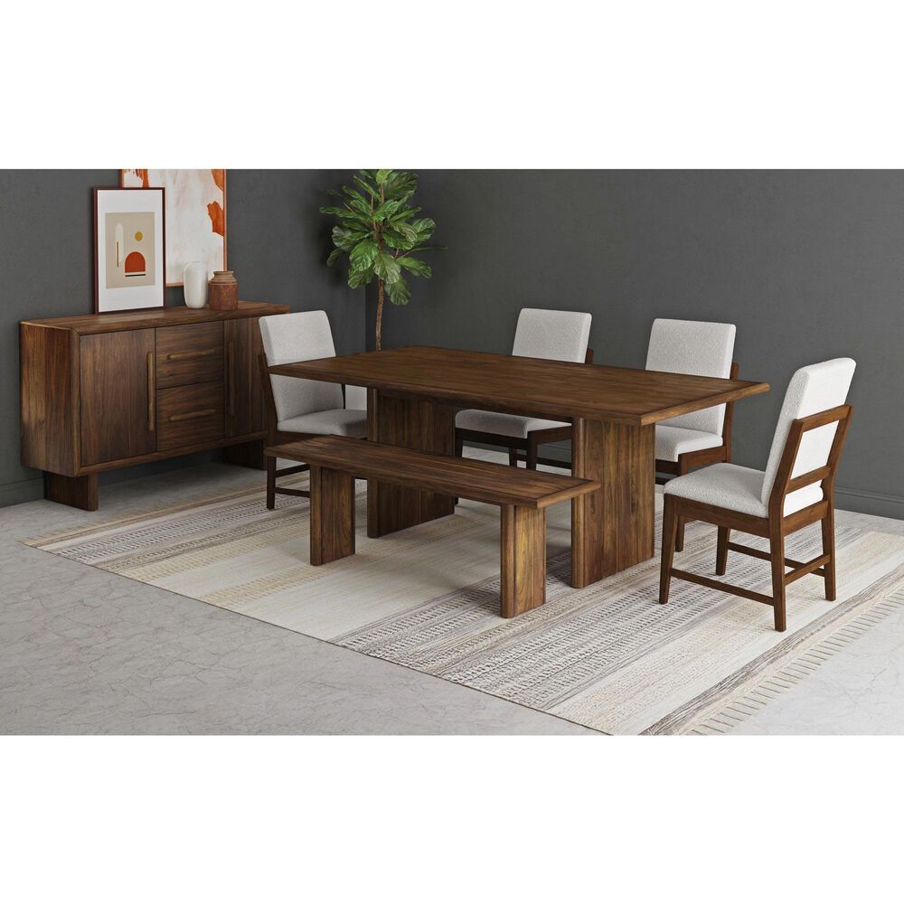 Mayberry Hill Brisbane 6-Piece Rectangular Dining Set with Beige Cushion in Brown, , large