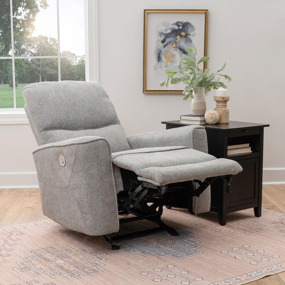 Linon Home Decor Colton Power Recliner in Grey, , large
