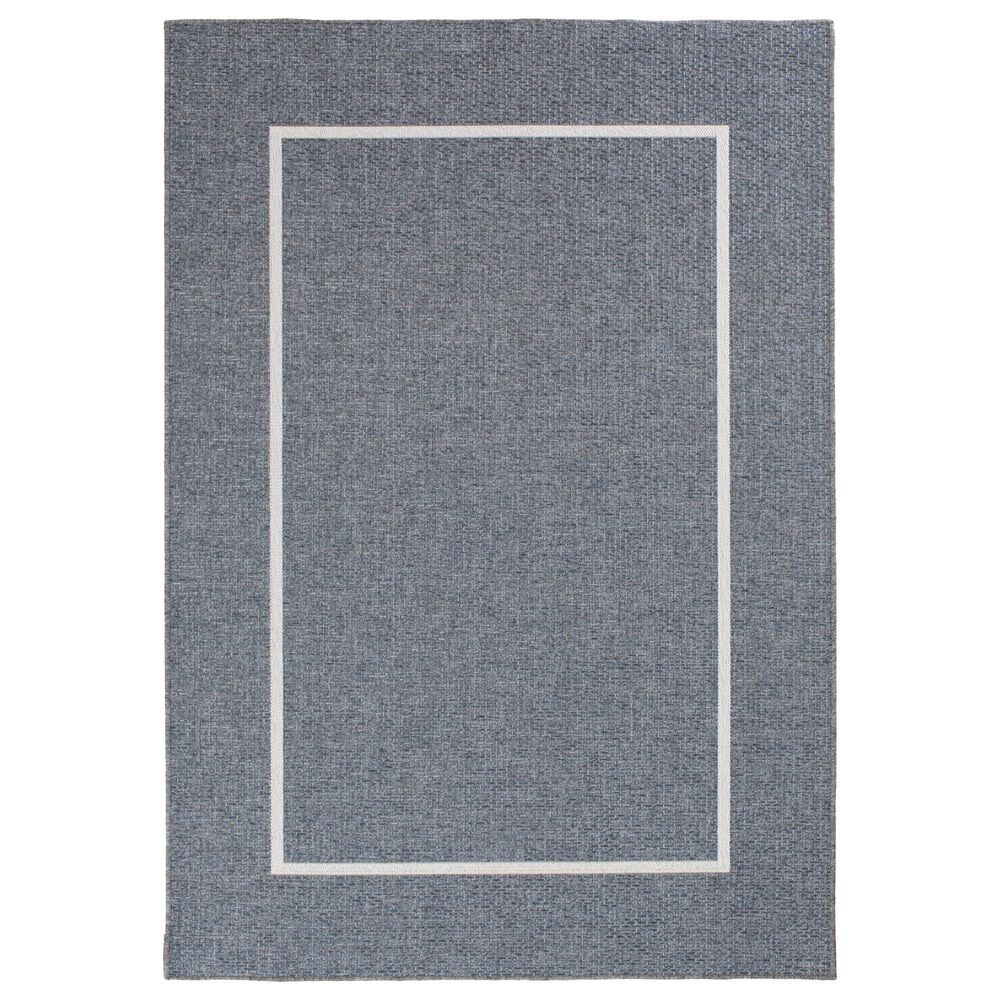 Central Oriental New Zealand Long Float 6"7" x 9"6" Granite and Ecru Area Rug, , large