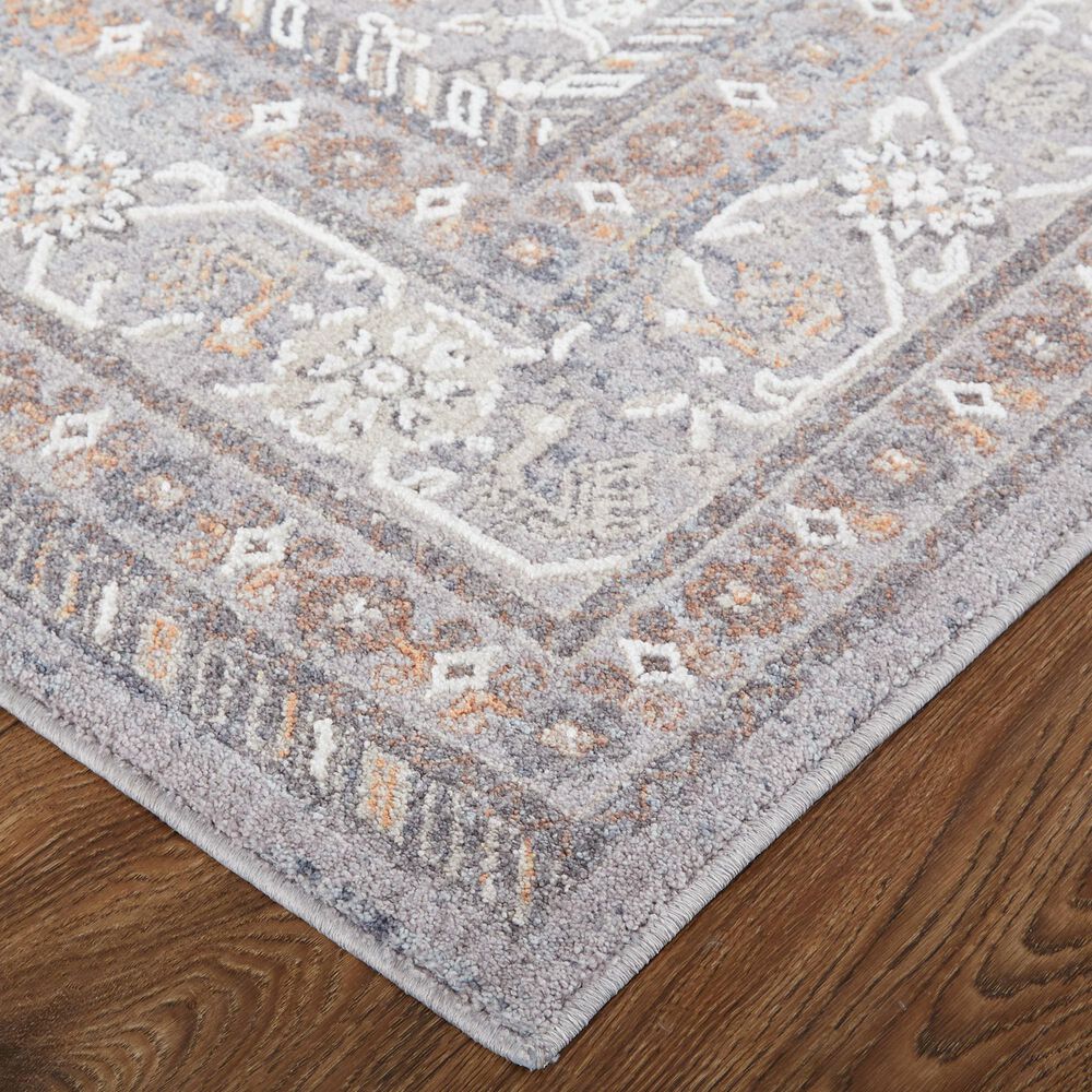 Feizy Francisco Oriental 2&#39;10&quot; x 8&#39; Gray and Rust Runner, , large