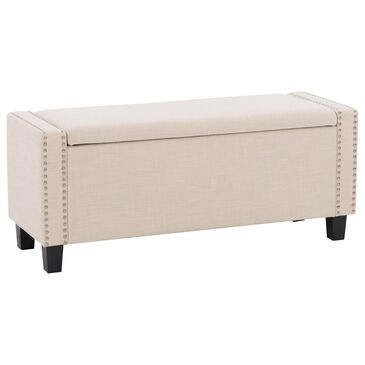 CorLiving Boston Storage Ottoman in Beige, , large