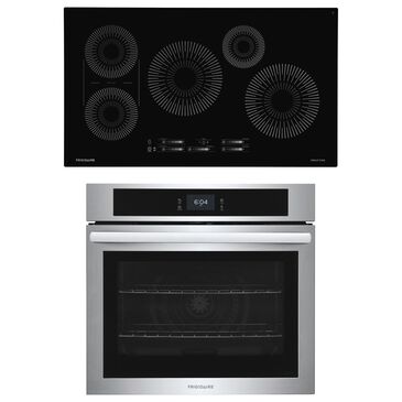 Frigidaire 2-Piece Kitchen Package with Stainless Steel 5.3 Cu. Ft. Single Electric Wall Oven and Black 36" Induction Cooktop, , large