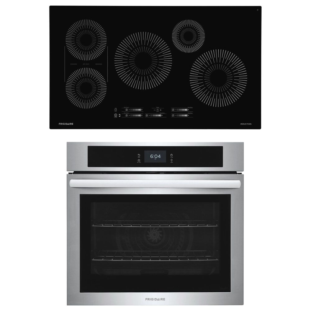 Frigidaire 2-Piece Kitchen Package with Stainless Steel 5.3 Cu. Ft. Single Electric Wall Oven and Black 36" Induction Cooktop, , large