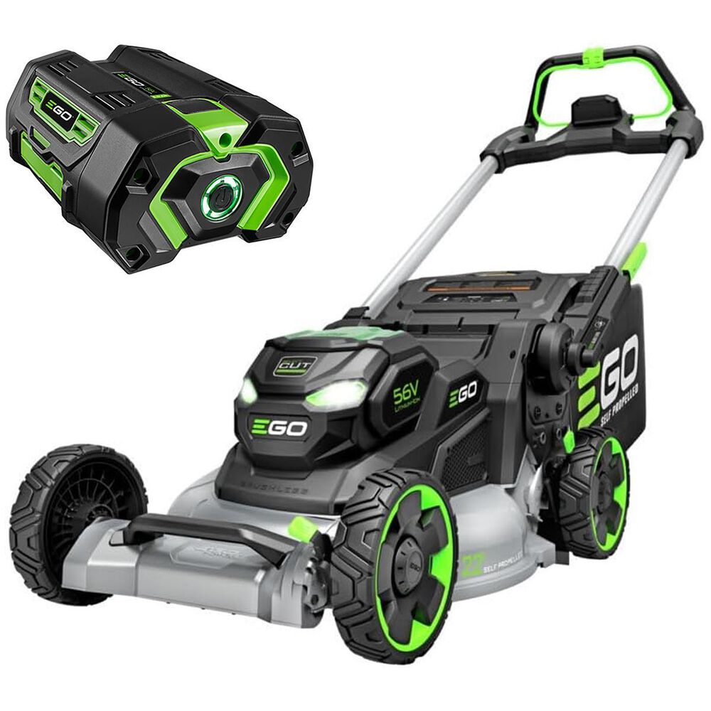 EGO POWER+ 22" Battery-Powered Self-Propelled Lawn Mower, includes 56V 10.0Ah Battery, 700W Charger, and POWER+ 5.0 Amp Hour Battery with Fuel Gauge, , large