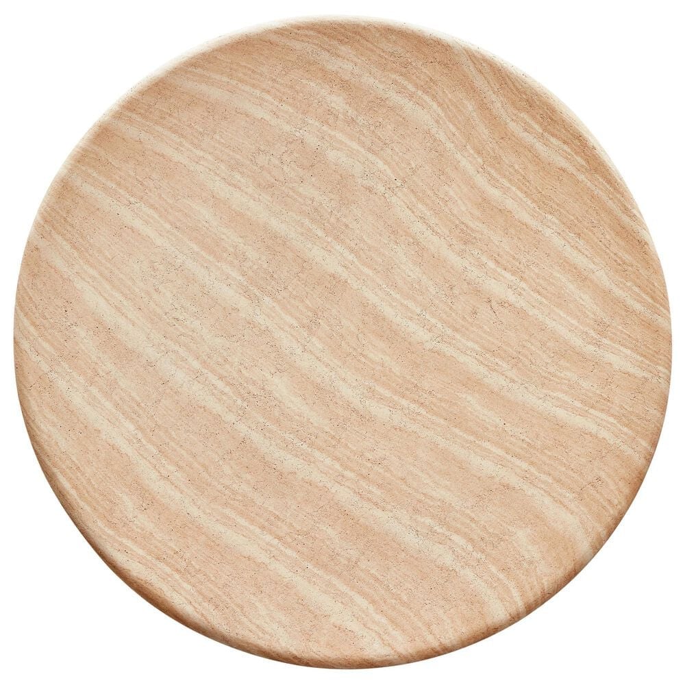 Four Hands Janice 48&quot; Round Pedestal Dining Table in Faux Travertine , , large