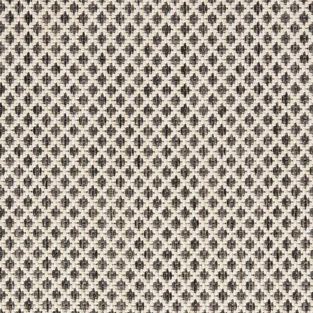 Nourison Courtyard Ivory and Charcoal 5&#39; x 7&#39; Indoor/Outdoor Area Rug, , large