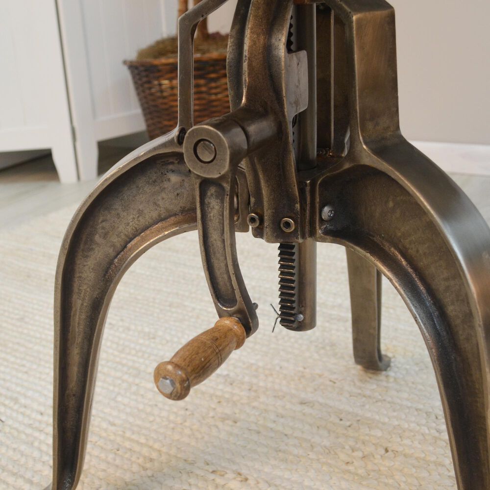 Carolina Chair and Table Mundra Adjustable Crank Table in Antique Nickle, , large