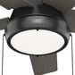 Hunter Burroughs 44" Ceiling Fan with LED Lights in Matte Black, , large