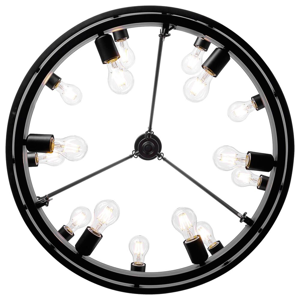Golden Lighting Castile Industrial 15-Light Chandelier in Matte Black, , large