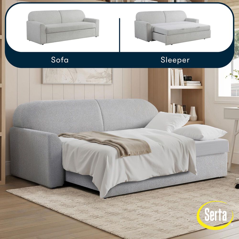 Lifestyle Solutions Willow Stationary Convertible Sofa in Light Gray, , large