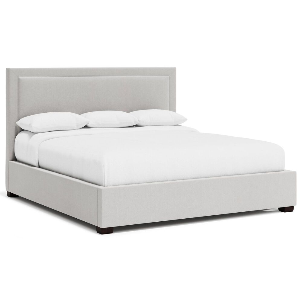 Bernhardt Morgan King Upholstered Panel Bed in White and Cream, , large
