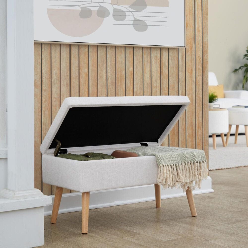 LumiSource Storage Bench in Beige, , large