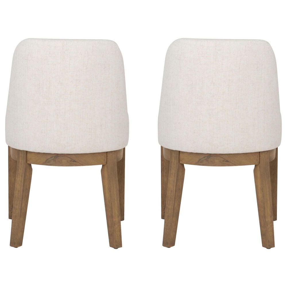 Linon Home Decor Tucker Side Chair with Cream Cushion in Natural Brown (Set of 2), , large
