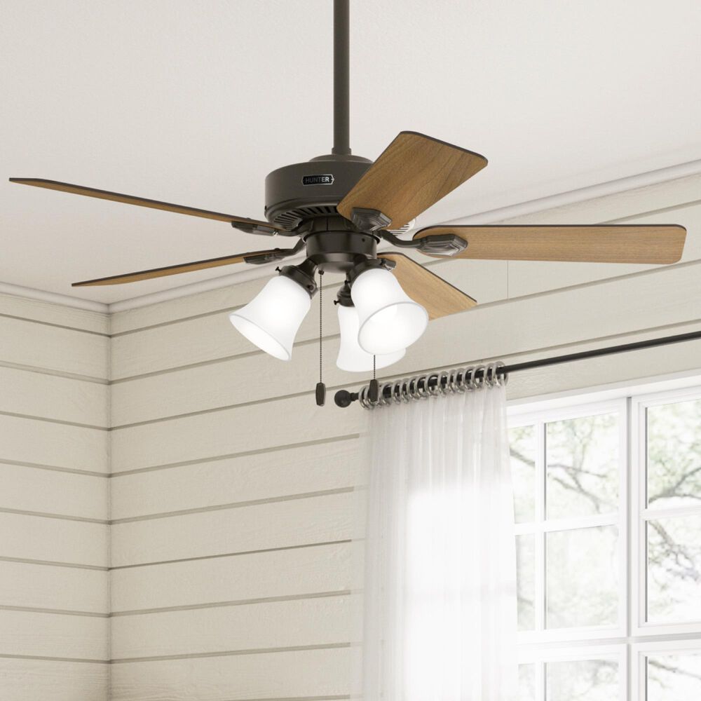 Hunter Swanson 44&quot; Ceiling Fan with LED Lights in New Bronze, , large