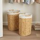 Household Essentials 2-Piece Handwoven Water Hyacinth Oval Hamper Set in Natural, , large
