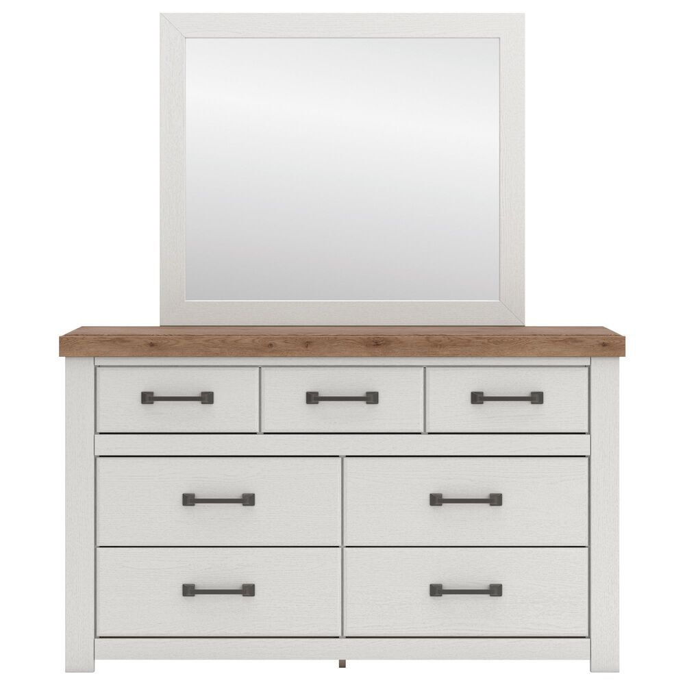 Ashley Savonport 5 Piece Twin Storage Bedroom Set in White and Brown, , large