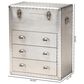 Baxton Studio Serge 3-Drawer Accent Storage Cabinet in Silver, , large