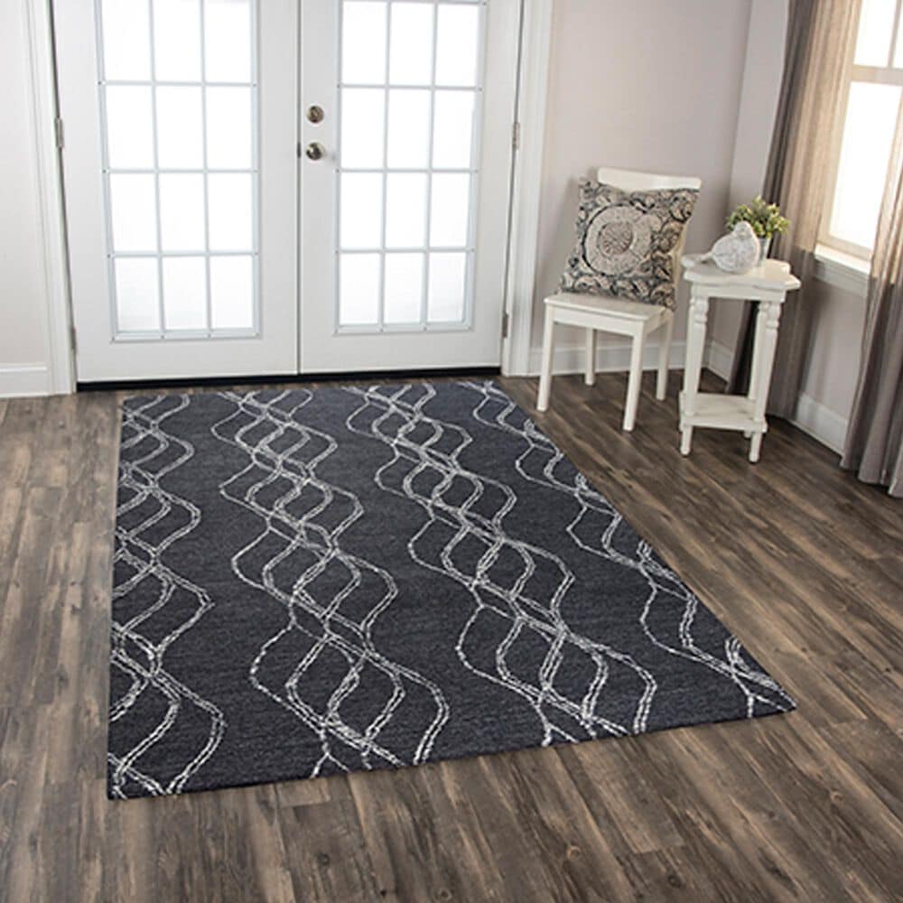 RIZZY Taylor 8&#39;6&quot; x 11&#39;6&quot; Charcoal and Black Area Rug, , large