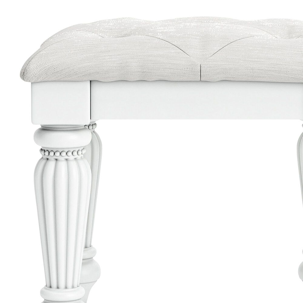 Ashley Kozlani Upholstered Vanity Stool in Matte White, , large