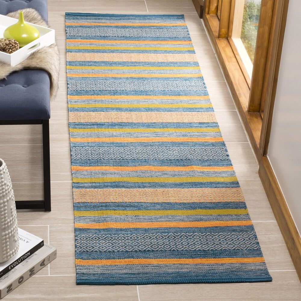 Safavieh Montauk 2&#39;6&quot; x 10&#39; Blue and Orange Runner, , large