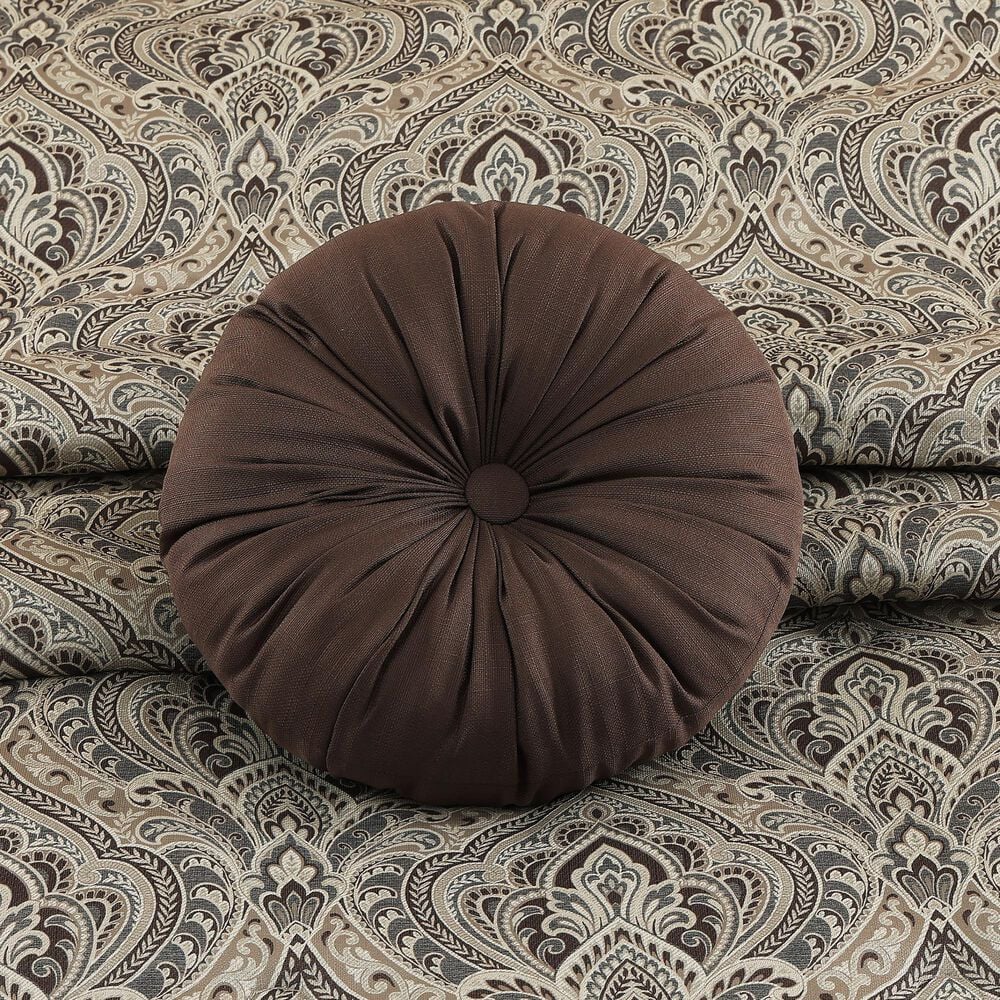 J. Queen New York Maren 15&quot; Round Throw Pillow in Chocolate, , large