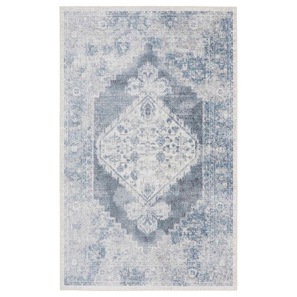 Nourison Astra Machine Washable 2"2" x 4" Blue and Ivory Area Rug, , large