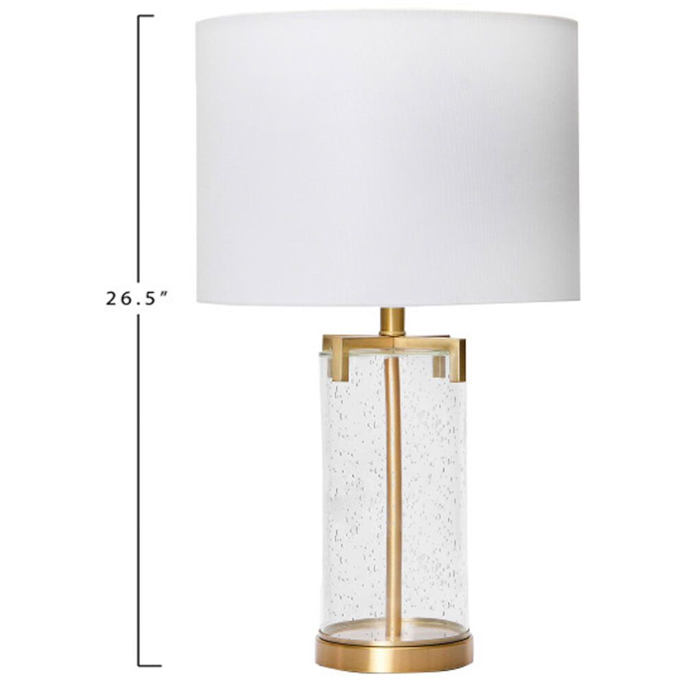 Creative Coop Modern Transparent Bubble Glass and Metal Table Lamp in Brushed Gold, , large