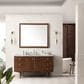 James Martin Vanities Amberly 60" Single Bathroom Vanity in Walnut with 3 cm Carrara White Marble Top and Rectangular Sink, , large